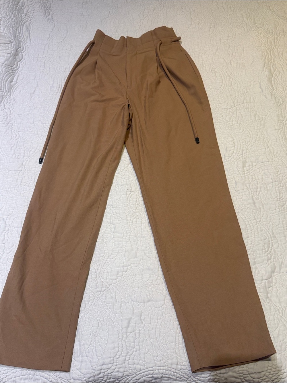 Antonio Melanie formal Tan Drawstring Chinos